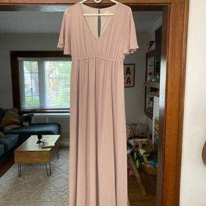 Show Me Your Mumu - Medium Emily Empire Maxi Bridesmaid Dress in Soft Beige